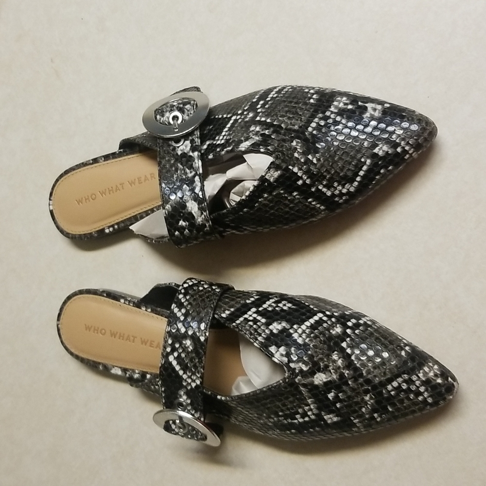 Who What Wear animal print mules 6.5